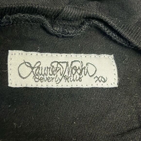 Lauren Moshi Womens Size XS Skull Roses Tunic Top Black Day of Dead Halloween - Picture 5 of 9